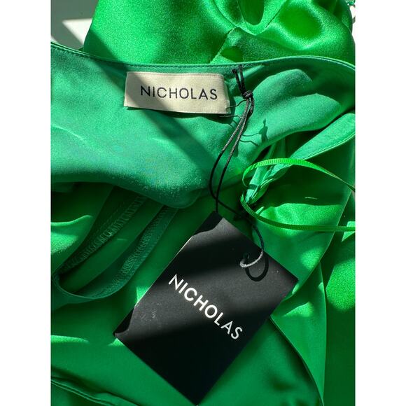 NWT Nicholas Lucinda Green Silk Halter Slip Maxi Dress Women’s US 6 - Picture 11 of 15